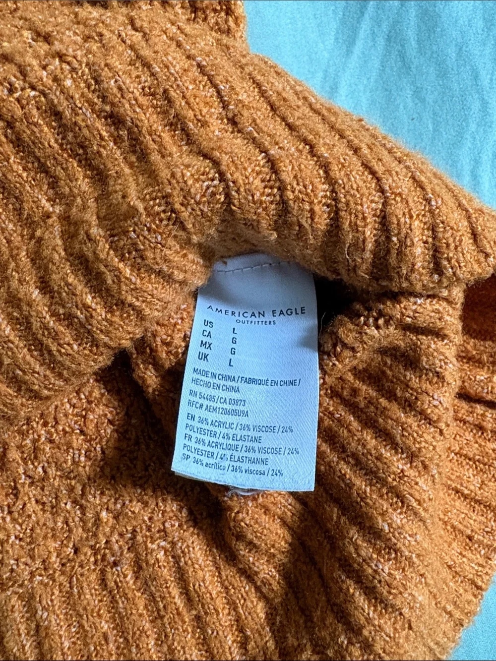 American Eagle Outfitters Women's Crewneck Sweater in burnt orange
